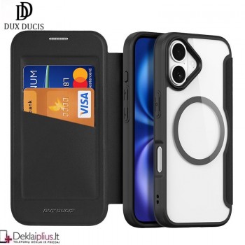 Dux Ducis Skin X Pro dirbtinos odos juodas dėklas su magsafe (Apple Iphone 17) Dux Ducis Skin X Pro dirbtinos odos juodas dėklas su magsafe (Apple Iphone 17)